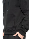 Hoodie con capucha Negro Hombre Algodón 370gr técnica de alta densidad