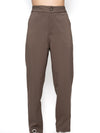 Pantalón Slouchy Café Mujer Poliéster con Isotipo VTT Bordado
