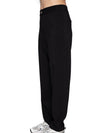 Pantalón Slouchy Negro Mujer Poliéster con Isotipo VTT Bordado