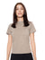 T-Shirt Regular Taupe Mujer Algodón 190gr con Técnica de Alta Densidad en Frente y Espalda