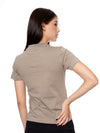 T-Shirt Regular Taupe Mujer Algodón 190gr con Técnica de Alta Densidad en Frente y Espalda