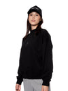 Sweater Negro Mujer Algodón 340gr con Técnica de Alta Densidad Frontal