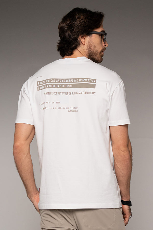 Camiseta Masculina Estoicismo Color Blanco