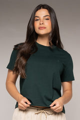 Camiseta Femenina Bordada Color Verde