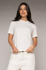 Camiseta Femenina Bordada Color Ivory