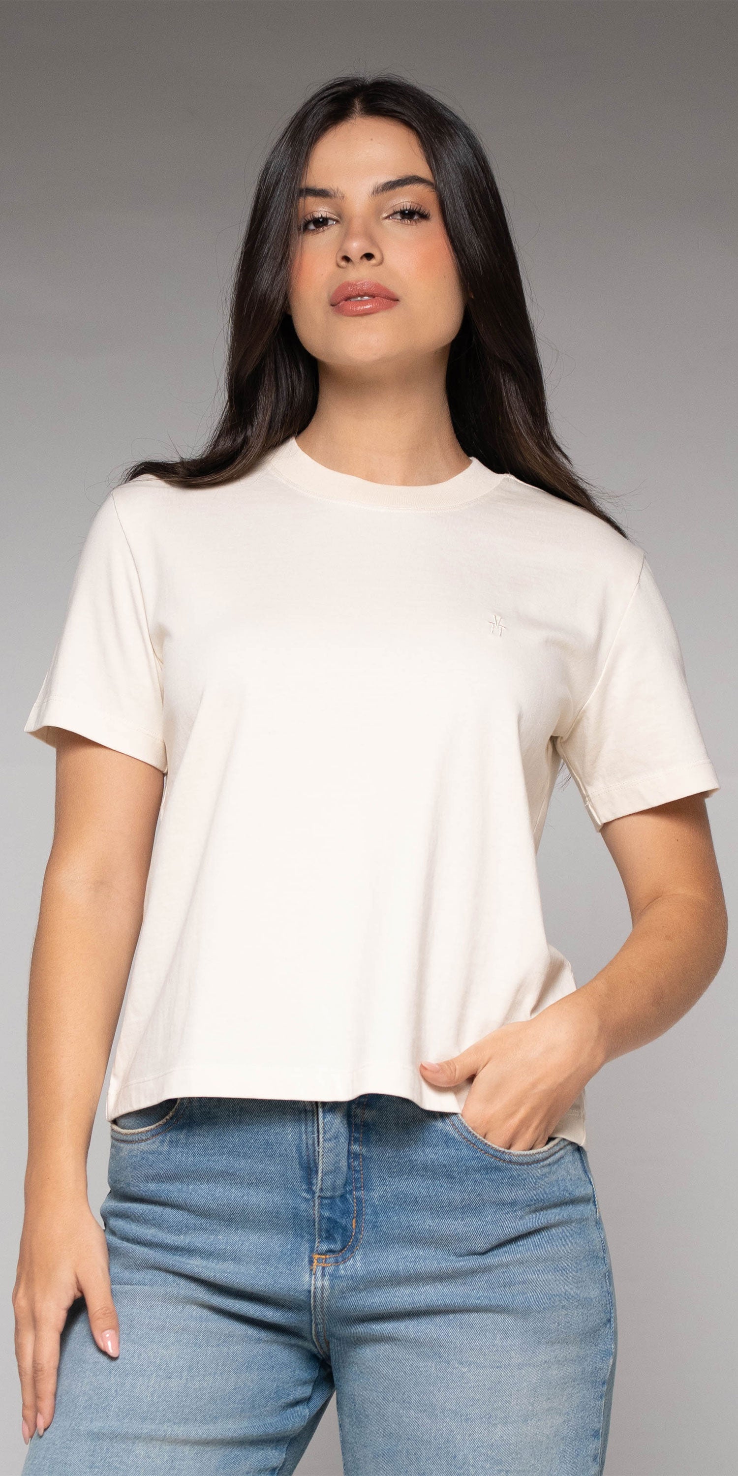 Camiseta Mujer Beige