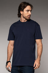 Camiseta Masculina Bordada Color Azul