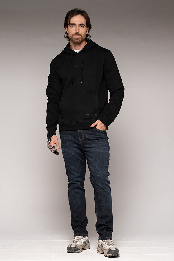 Hoodie Masculino Estampado Color Negro