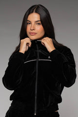 Chaqueta Femenina Bordada Color Negro