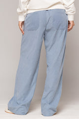 Pantalón Femenino Bordado Color Azul
