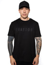 Camiseta Hombre Negra Algodón 190gr Estampado Texturizado