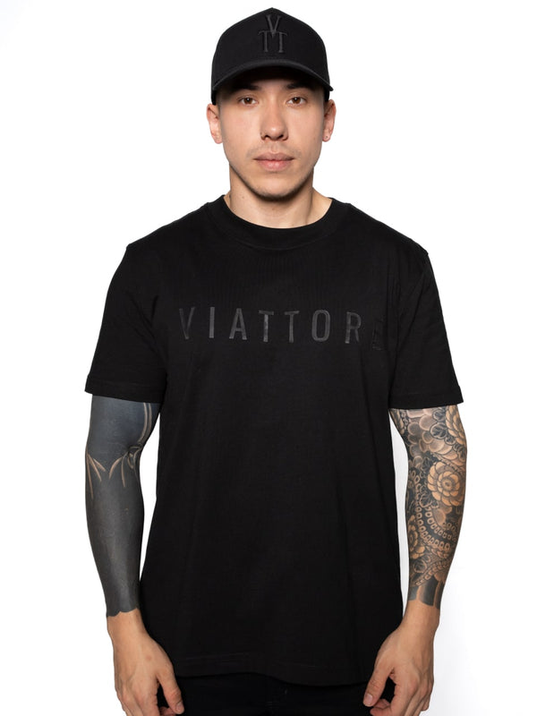 Camiseta Hombre Negra Algodón 190gr Estampado Texturizado