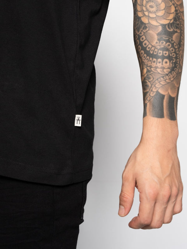 Camiseta Hombre Negra Algodón 190gr Estampado Texturizado