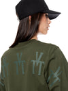 T-Shirt Oversize Corta Verde Mujer Algodón 190gr con Técnica de Alta y Media Densidad