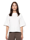 T-Shirt Oversize Corta Blanca Mujer Algodón 190gr con Técnica de Alta y Media Densidad