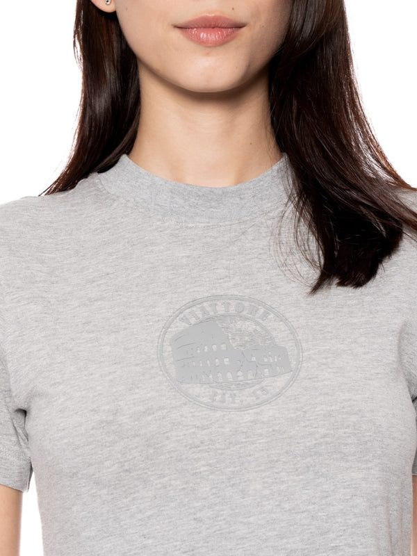 T-Shirt Slim Fit Corta Gris Mujer Algodón 200gr con Técnica de Alta Densidad