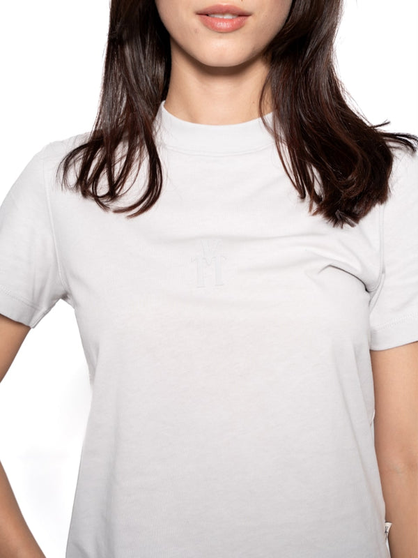 T-Shirt Regular Gris Mujer Algodón 190gr con Técnica de Alta Densidad Frontal y Posterior
