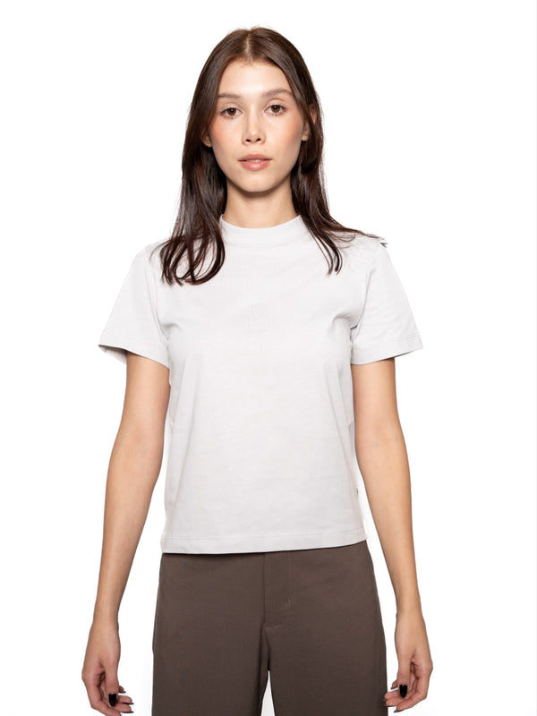 T-Shirt Regular Gris Mujer Algodón 190gr con Técnica de Alta Densidad Frontal y Posterior