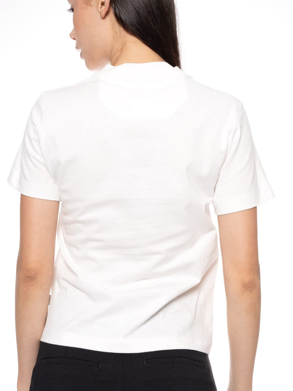 T-Shirt Regular Blanca Mujer Algodón 190gr con Técnica de Alta Densidad en Frente y Espalda