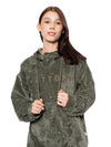 Hoodie Regular Verde Mujer Poliéster-Nylon-Spandex 240gr con Bordado Tono a Tono