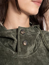 Hoodie Regular Verde Mujer Poliéster-Nylon-Spandex 240gr con Bordado Tono a Tono