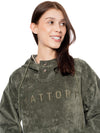 Hoodie Regular Verde Mujer Poliéster-Nylon-Spandex 240gr con Bordado Tono a Tono