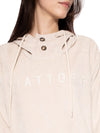 Hoodie Regular Café Mujer Poliéster-Nylon-Spandex 240gr con Bordado Tono a Tono