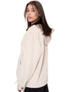 Hoodie Regular Café Mujer Poliéster-Nylon-Spandex 240gr con Bordado Tono a Tono