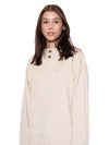 Hoodie Regular Café Mujer Poliéster-Nylon-Spandex 240gr con Bordado Tono a Tono