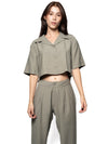 Pantalón Prense Oil Green Mujer Rayón-Poliéster con Isotipo VTT Bordado