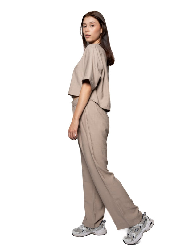 Pantalón Prense Oil Green Mujer Rayón-Poliéster con Isotipo VTT Bordado