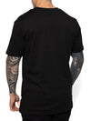 Camiseta Hombre Negra Algodón 190gr Cuello Rib Estampado Texturizado