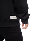 Sweater Negro Hombre Algodón 370gr Cuello Rib Estampado Frontal