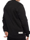 Sweater Negro Hombre Algodón 370gr Cuello Rib Estampado Frontal