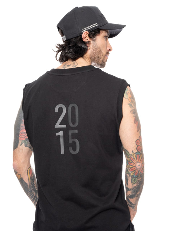 Camisilla Regular Negra Hombre Algodón 190gr con Técnica de Alta Densidad
