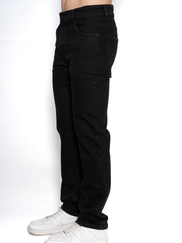 Jean Slim Fit Negro Hombre Algodón-Poliéster con Lavado y Desgastes Sutiles