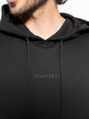 Hoodie con capucha Negro Hombre Algodón 370gr técnica de alta densidad