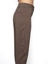 Pantalón Slouchy Café Mujer Poliéster con Isotipo VTT Bordado