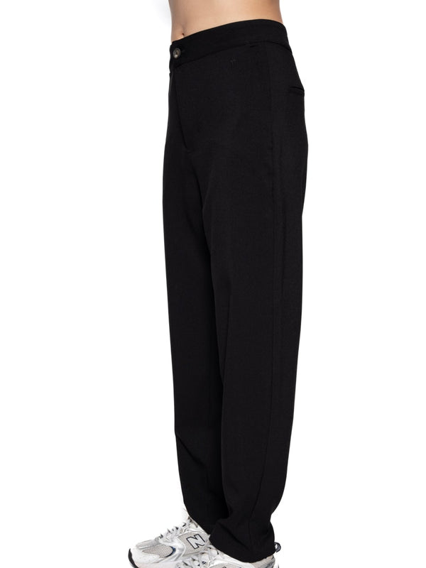 Pantalón Slouchy Negro Mujer Poliéster con Isotipo VTT Bordado