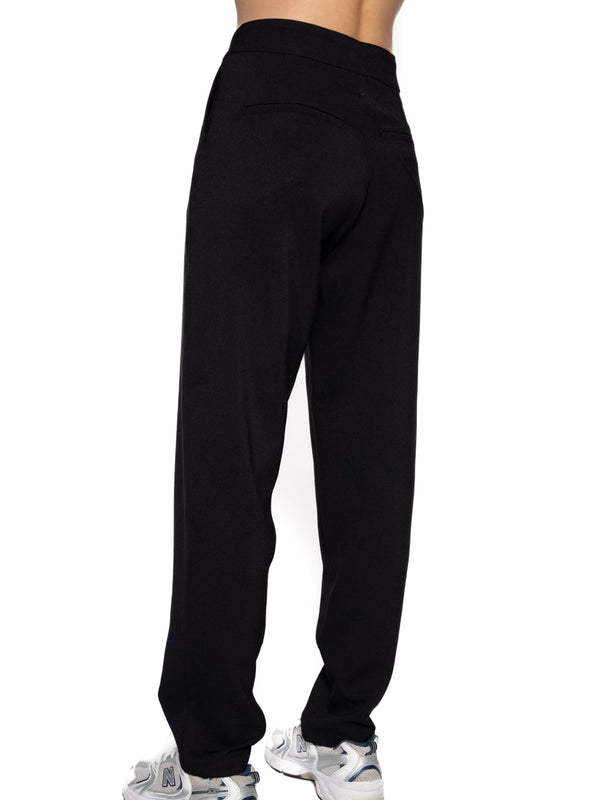 Pantalón Slouchy Negro Mujer Poliéster con Isotipo VTT Bordado