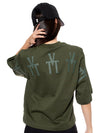 T-Shirt Oversize Corta Verde Mujer Algodón 190gr con Técnica de Alta y Media Densidad