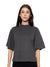 T-Shirt Oversize Corta Gris Mujer Algodón 190gr con Técnica de Alta y Media Densidad