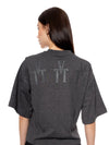 T-Shirt Oversize Corta Gris Mujer Algodón 190gr con Técnica de Alta y Media Densidad