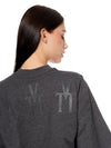 T-Shirt Oversize Corta Gris Mujer Algodón 190gr con Técnica de Alta y Media Densidad
