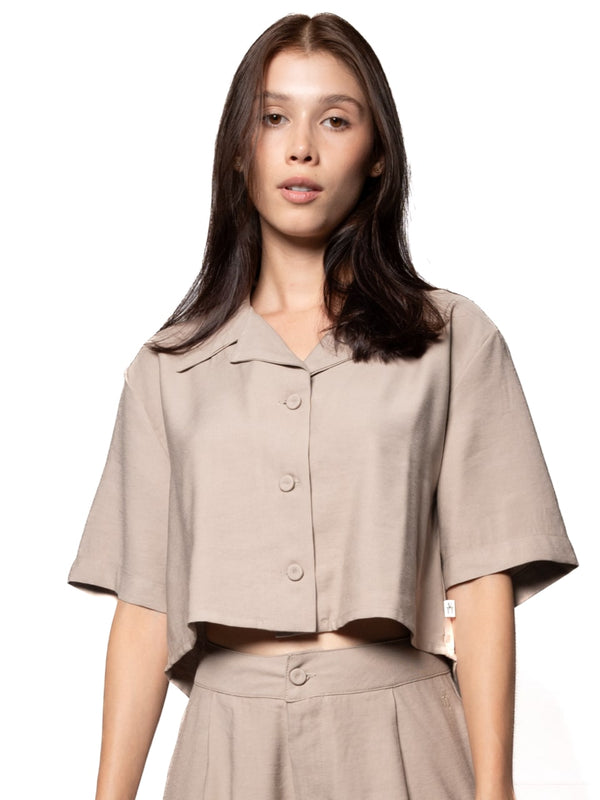 Blusa Kaki Mujer Rayón-Poliéster