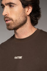 Camiseta Masculina Estampada Color Café