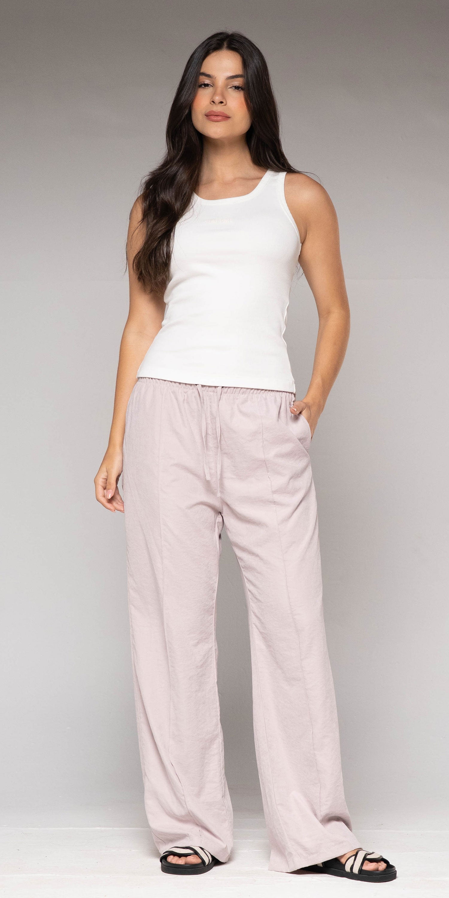 Pantalón Mujer Rosa Pálido