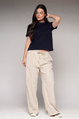 Pantalón Femenino Bordado Color Sand