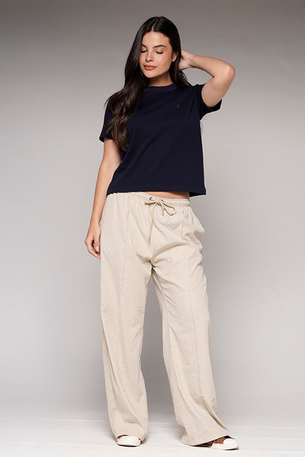 Pantalón Femenino Bordado Color Sand