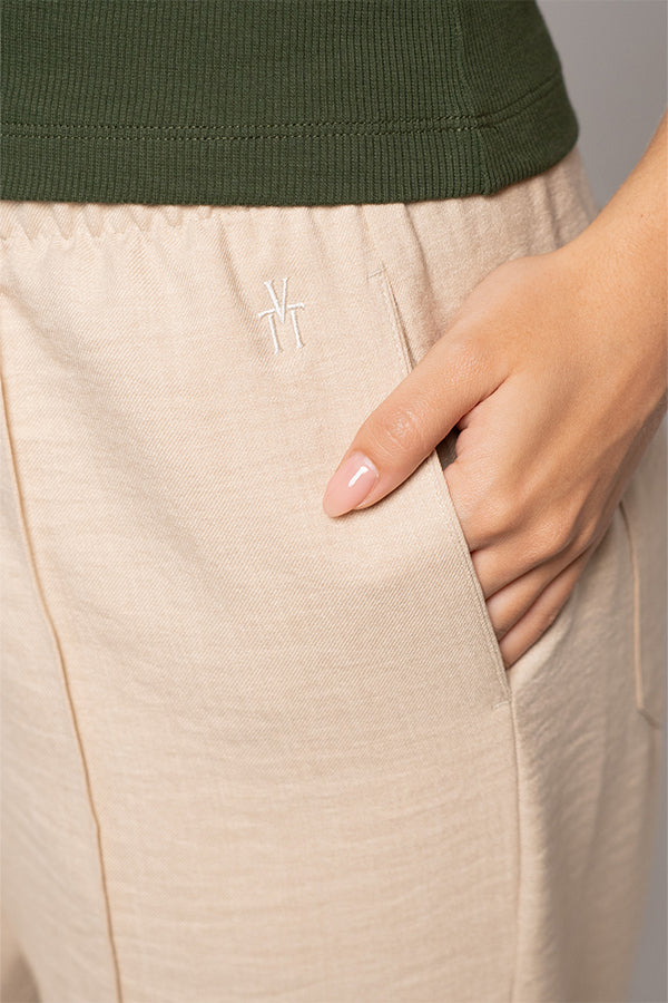 Pantalón Femenino Bordado Color Kakhi